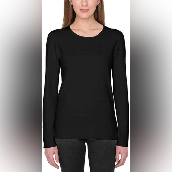 Kirkland Signature Ladies’ Crewneck Sweater Rib Knit Black Size XL - Picture 1 of 8